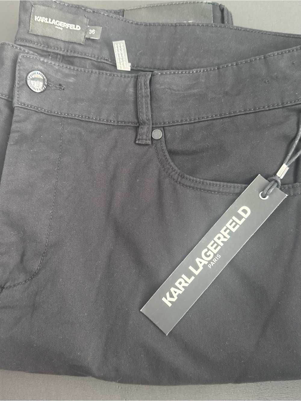 Karl Lagerfeld Black Cotton Skirt with Logo Patch